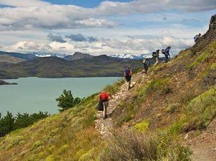 Follow the trail for 150-m (500 ft) and climb to the Pehoé and Skottsberg Lakes until you reach a viewpoint with breath-taking views of the lakes, the Paine Horns and the Paine Grande Mountain.