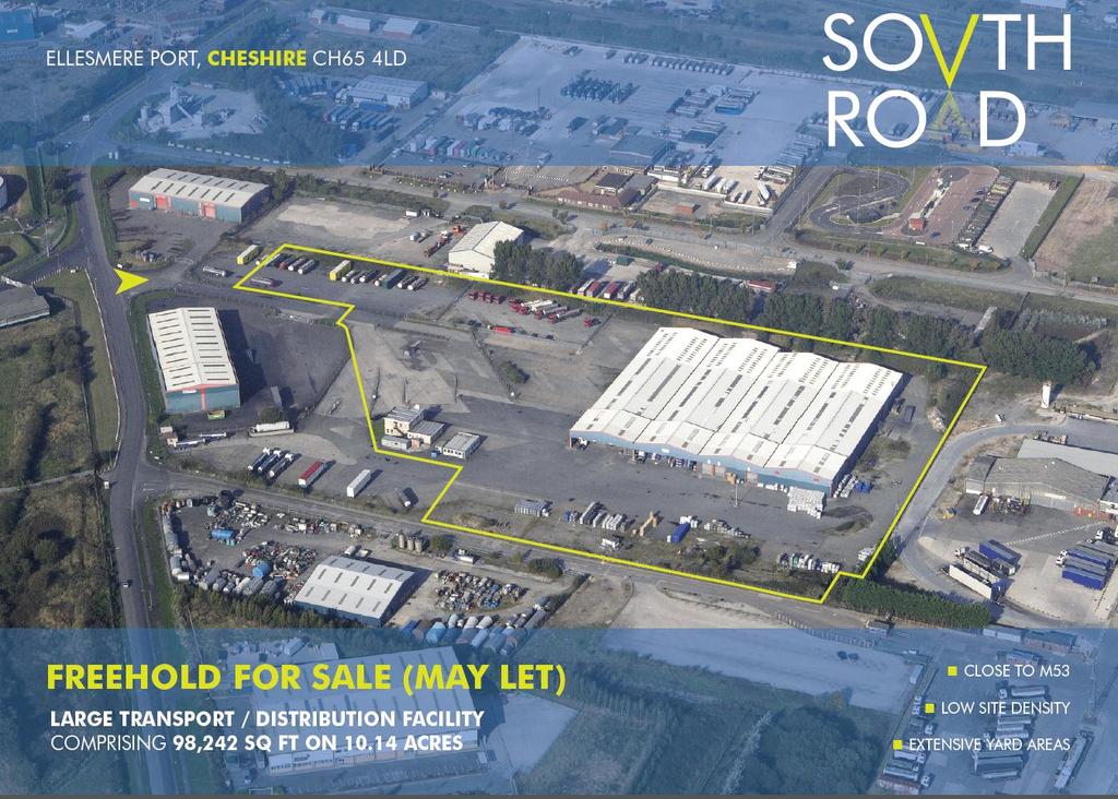 South Road (Simms) Up to 10 acres and 100,000 sqft available Currently low density