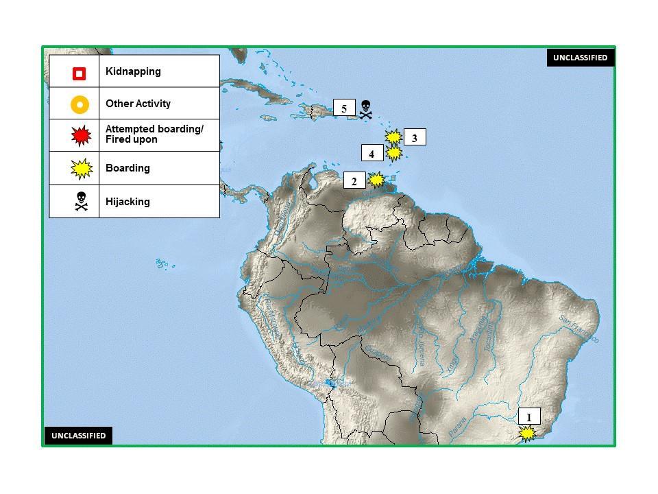 one message prior to dropping the erroneous report. A. (U) NORTH AMERICA: No current incidents to report. B. (U) CENTRAL AMERICA - CARIBBEAN - SOUTH AMERICA: Figure 1.