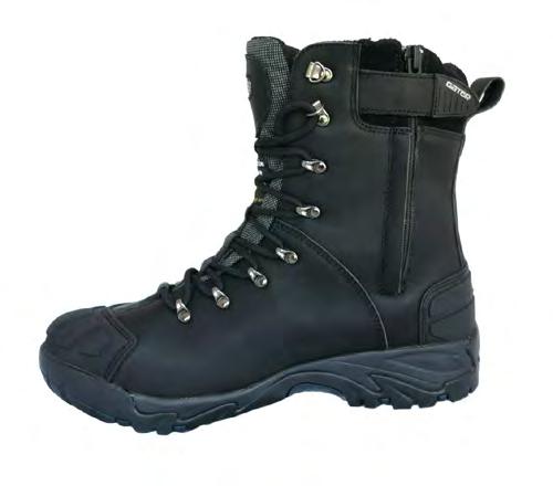 600g Thinsulate insulation Water proof membrane Composite and pierce resistant midsole Composite toe Zip side with webbing Slip resistant
