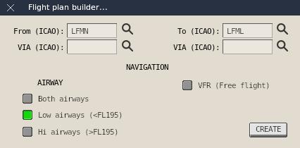 If no airplane is selected, click a waypoint in the Altitude column (except for airports) to enter the altitude in FL (Flight Level) and then press the Enter key to confirm or Esc to cancel.