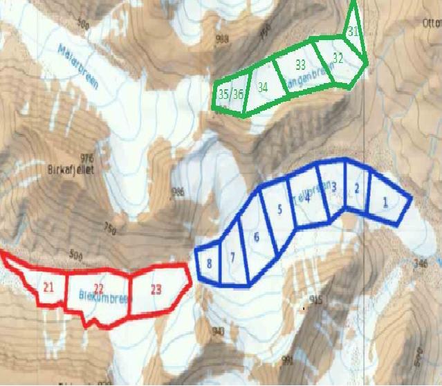 1 Mass Balance and Positive degree day approach on Spitzbergen Glaciers where b 2012 is distance from ice to the top of stake in 2012 and b 2013 in 2013 (that we measured this year), α = 0.