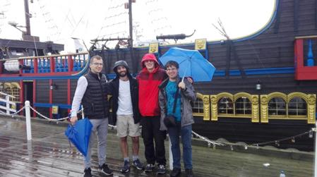 Gdańsk in the rain one of the last moments of our trip; left to right: Kamil Tymiński, Lior Puyeski, Hannes Filip and Daniel Maierhofer Day 7 August 25, 2018 (Saturday) The last day of our trip: the