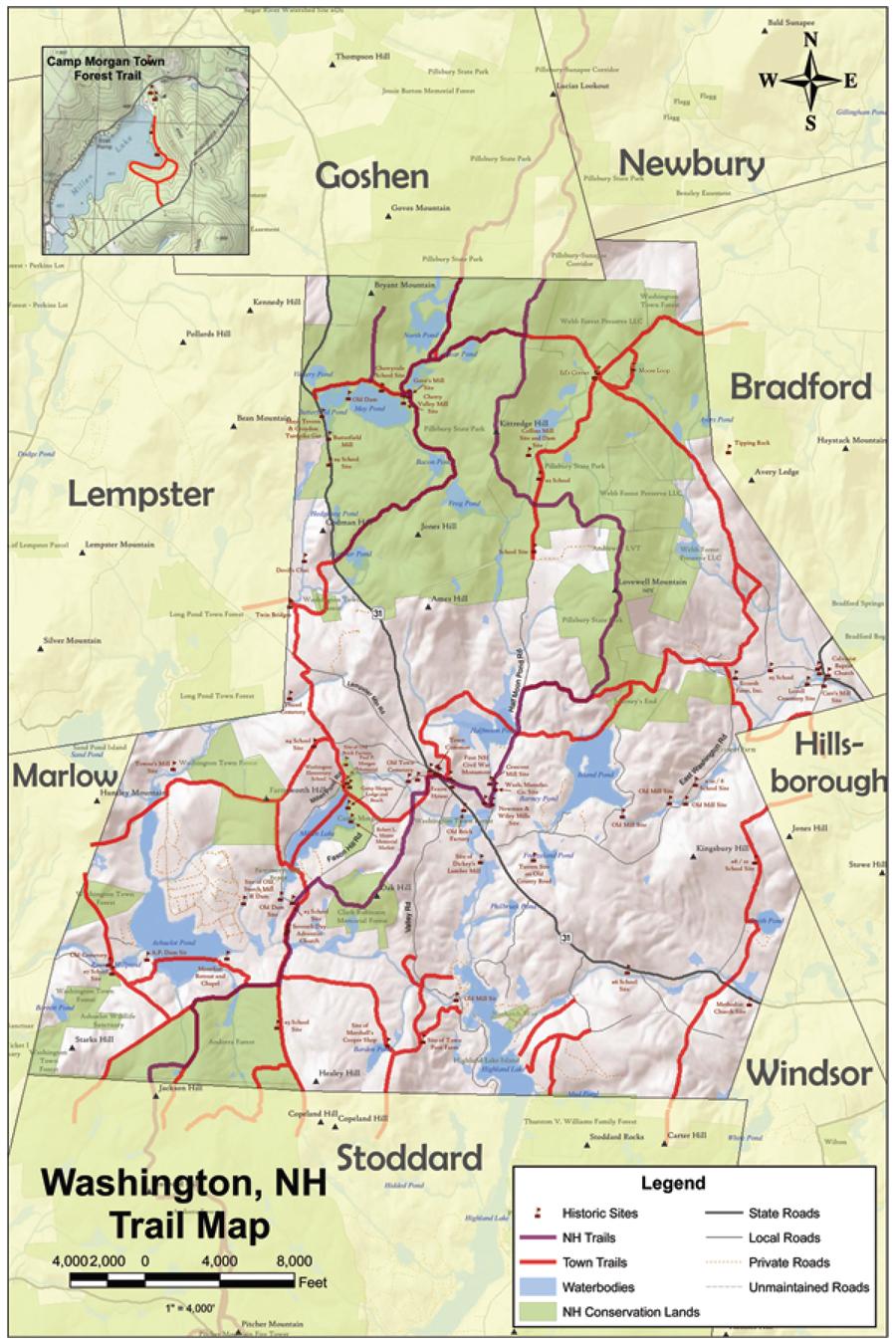 Town of Washington, New Hampshire Master Plan 2015 6. RECREATION Water Access: Numerous lakes and ponds in Washington provide opportunities for swimming, boating, paddling and fishing.