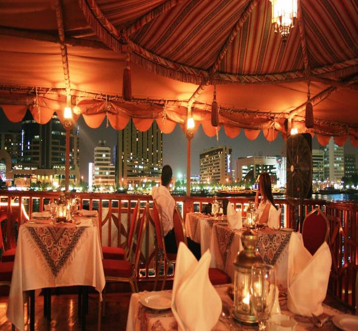 Later In the evening you will enjoy Dinner in Marina Cruise. A Dhow Cruise with different scenery! A Two-hour Cruise on board our traditional Arabian Dhow in the heart of New Dubai.
