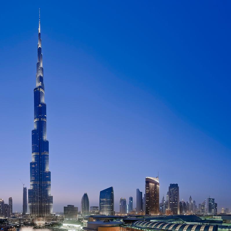 DUBAIiconic facts 1. Among top 5 safest cities in the world. 2. Burj Khalifa (the world s tallest man-made infrastructure). 3. No personal or income tax. 4. About 85% of the population is foreign. 5. Dubai s police fleet includes Lamborghini, Ferrari and Bentley.