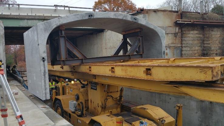 Design Changes Precast Concrete Culvert at Abandoned Railroad Railroad Culvert and 110 Deck Replacement The BTC called for the bridges at Route 110 and the abandoned railroad to be reconstructed and