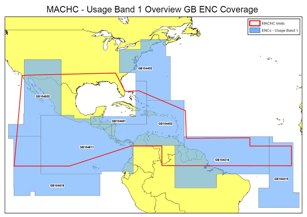 The tables below shows new ENC coverage added in 2015 for the MACHC Region. The diagrams further below illustrate the current coverage of GB ENCs within the MACHC Region.
