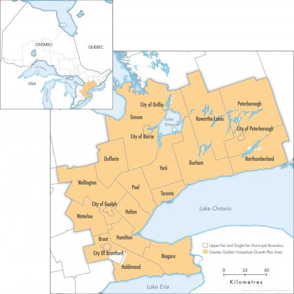 Figure 3: Town of Wasaga Beach location within the Greater Golden Horseshoe.