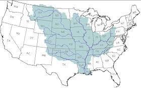 NORTH AMERICA Mississippi River System This vast river system s watershed takes up almost half of the United