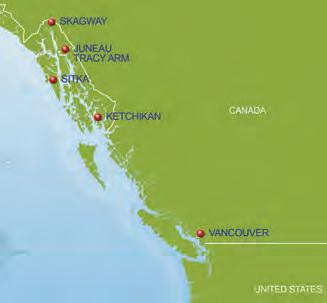 August 4, 11, 18, 25 September 1 Vancouver, Canada Tracy Arm,