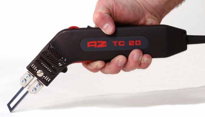 AZtC-20 Thermocutter Our Popular Compact, Industrial Thermoplastic Cutter Easy thumb adjustable temperature control Switch from continuous current to pulsating current used with larger blades On/off