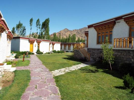 Ladakh 4 Saboo Resort, Leh, Ladakh From the hotel s website: Fifteen cozy cottages blend into local landscape, each with its own living room and exclusively private verandah