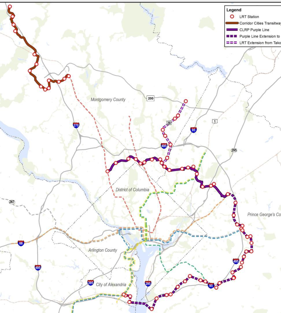 Light Rail 1. Corridor Cities Transitway Revision: Shady Grove COMSAT 2. Purple Line Spur: Takoma White Oak 3.