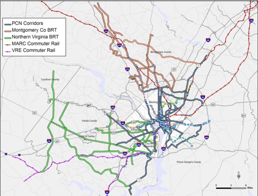 Enhanced Priority Corridor Network Priority Corridor Network Montgomery BRT network NoVa BRT network Extend select PCN routes to core and new markets Interline PCN routes where possible
