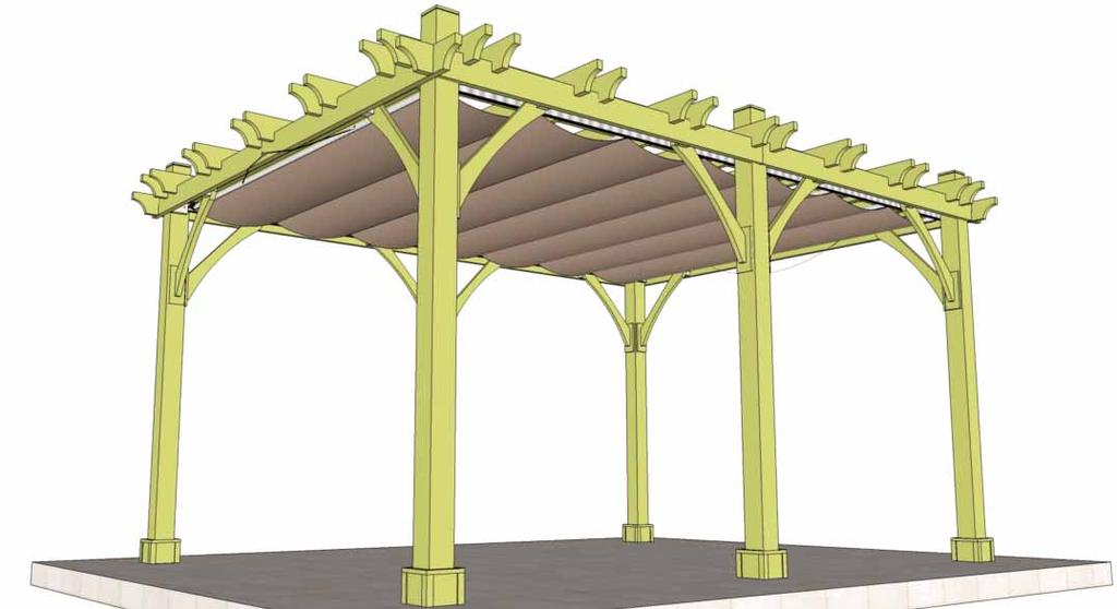 Assembly Manual OLM Retractable Canopy for 12X16 Breeze Pergola by Outdoor Living Today Revision 7 May 12th /2015 Care and Maintenance - Do not leave canopy extended during heavy snow storms or any