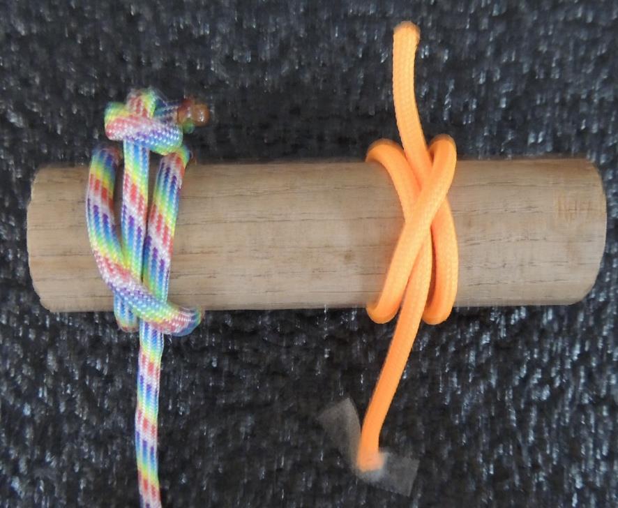 Tie a stopper knot to secure the hitch. 5 3.