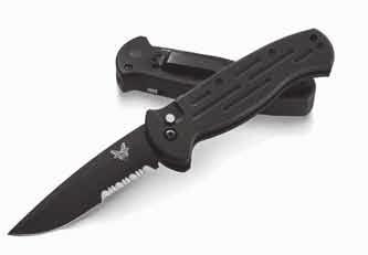 9050 AFO benchmade design Machined and Bead-Blasted Handle for Amazing Grip Integrated Safety Improves Protection when Open and Closed Drop-Point Blade for Wide Variety of Applications Large Finger