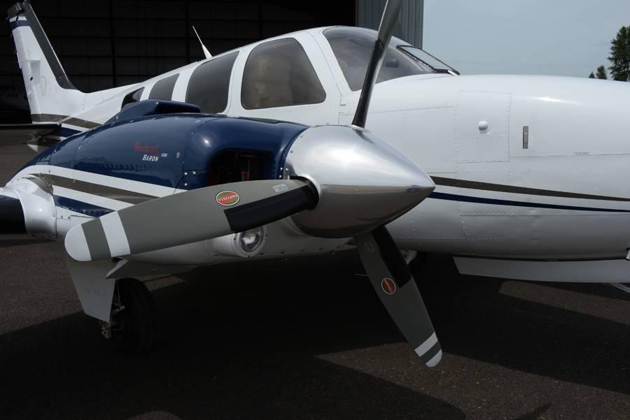 Exterior: Excellent Condition Painted Overall Matterhorn White by Beechcraft Factory, Blue & Gold Accent Striping Maintenance Status: Annual Inspection