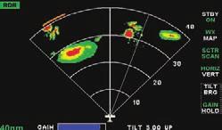 capabilities of the Garmin GWX 68 digital color radar. The GWX 68 easily penetrates and reports back the weather ahead with its 6.5 kilowatts of power.