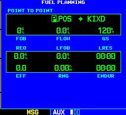 SECTION 10 AUX PAGES Flight Planning Page: Fuel Planning Performing fuel planning operations: 1) Select Fuel Planning from the Flight Planning Page, using the steps described in Section 10.2.