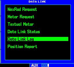 SECTION 14 ADDITIONAL FEATURES Data Link Request Log Page (GDL 49 Only) The Data Link Request Log Page (Figure 14-27) is used to display the data that was requested.