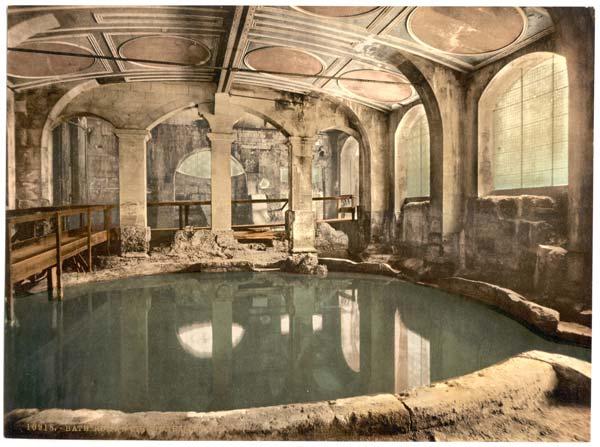 Many towns had running water and sewers. Public bath houses were built in most Roman towns like the one at Aquae Sulis (Bath, on right).