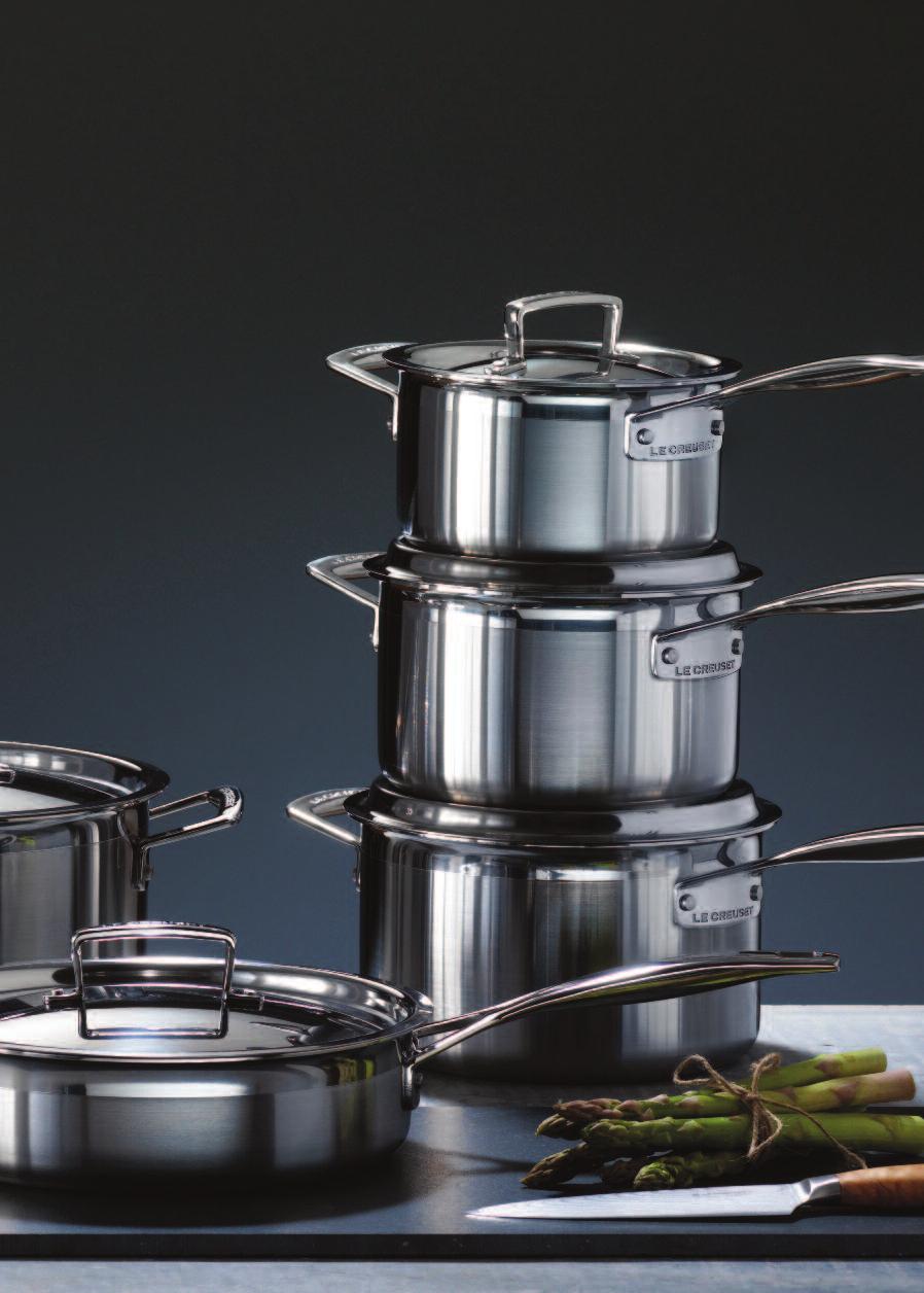 VERSATILE AND PERFECT FOR EVERYDAY USE Le Creuset 3-ply Stainless Steel for style, efficiency and exceptional cooking performance. For a lifetime of delicious cooking.