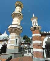 Top Attractions Jamek Mosque Located in Kuala Lumpur Jamek mosque is designed in Mughal style, consists 3 domes that surrounds prayer hall.