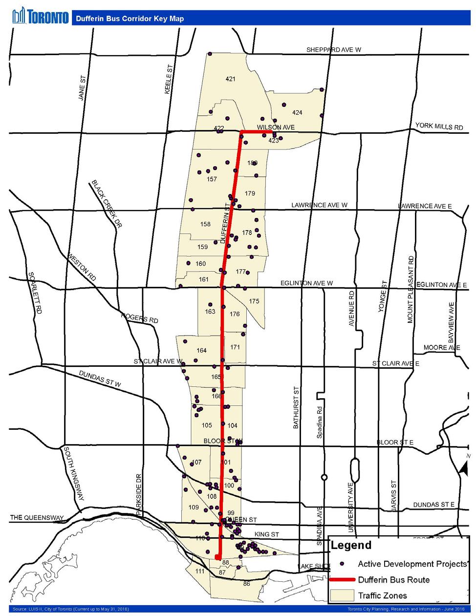Appendix D: Dufferin Bus Corridor Key Map Improve