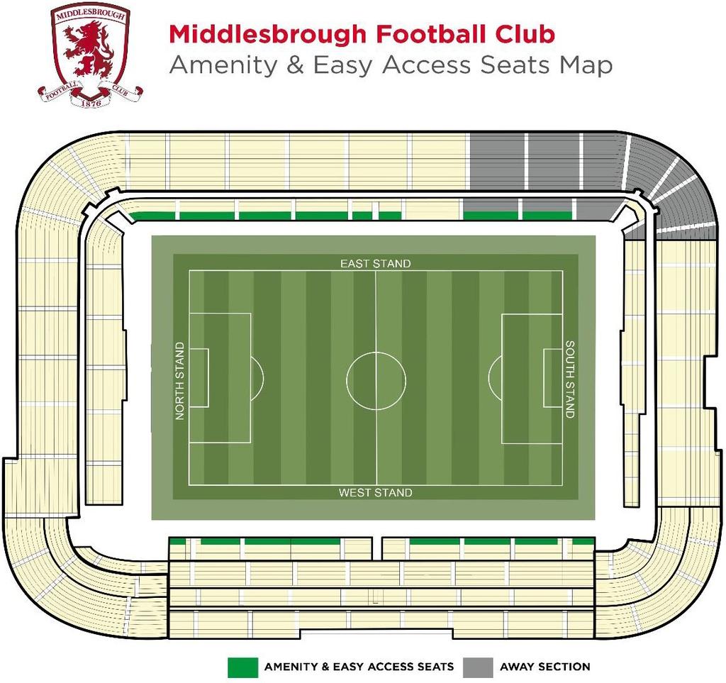 Amenity and Easy Access Seats MFC have identified 388 amenity and easy access seats around the Riverside Stadium.