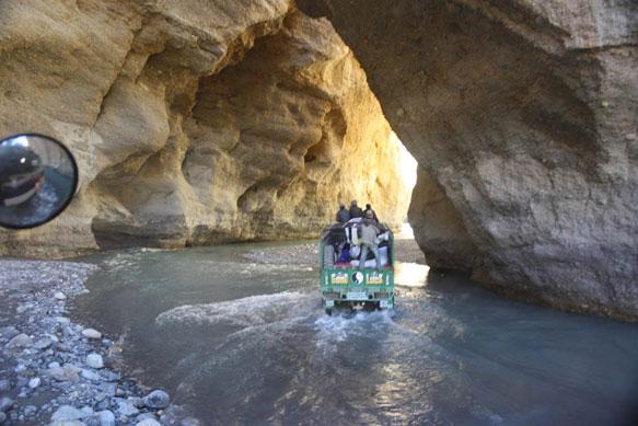 The Kali Gandaki passes through a narrow tunnel in the upper gorge.