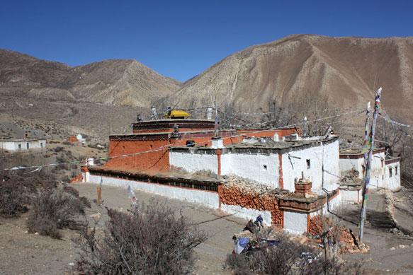 Ancient Nyingma sect Ghar Gompa above Tsarang\ Arriving in Lo Manthang from the