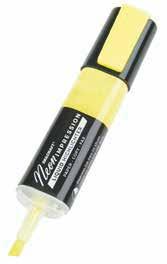 First Impression Markers Cap includes a metal pocket clip Barrel indicates ink color Conforms to ASTM D4236 standards Liquid