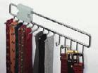 Tie and belt rack, swivels by 90º Installation width: 320 mm rail, zinc alloy bearing Finish: Chrome plated Fixing material: