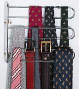 203 Extending tie rack, for 17 ties Finish: Polished chrome plated extension, runner cover plastic coated white aluminium, RAL 900