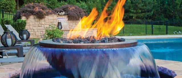 WATER FEATURE INSERTS Evolution 360 - H2Onfire MAP applies Perfect for any residential or commercial setting, these innovative fire and water effects add the sound of soothing water and beautiful