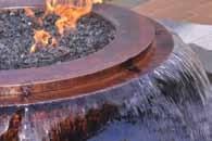 HAMMERED COPPER FIRE BOWL MAP applies Hammered Copper - 4 Scupper Four Scupper Feature Hammered Copper - 360 360 Feature TEMP 4 WATER