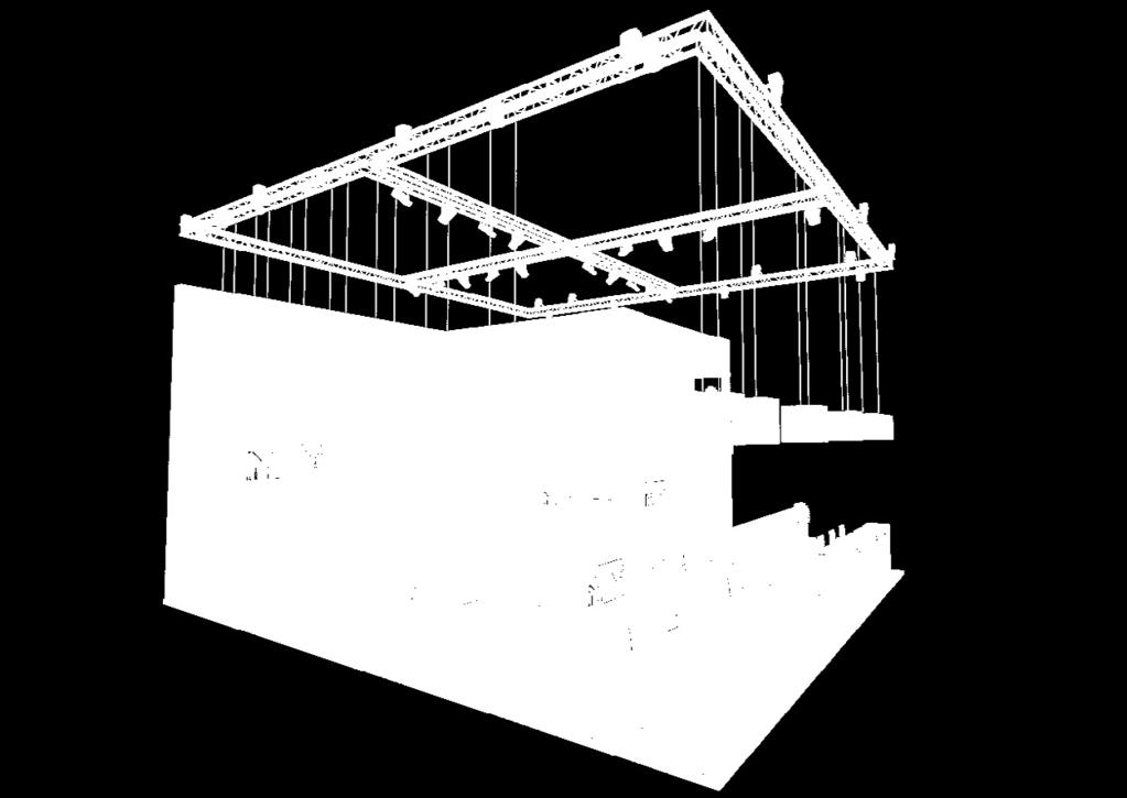 The stand will be built on two levels using quality materials in a modern design.