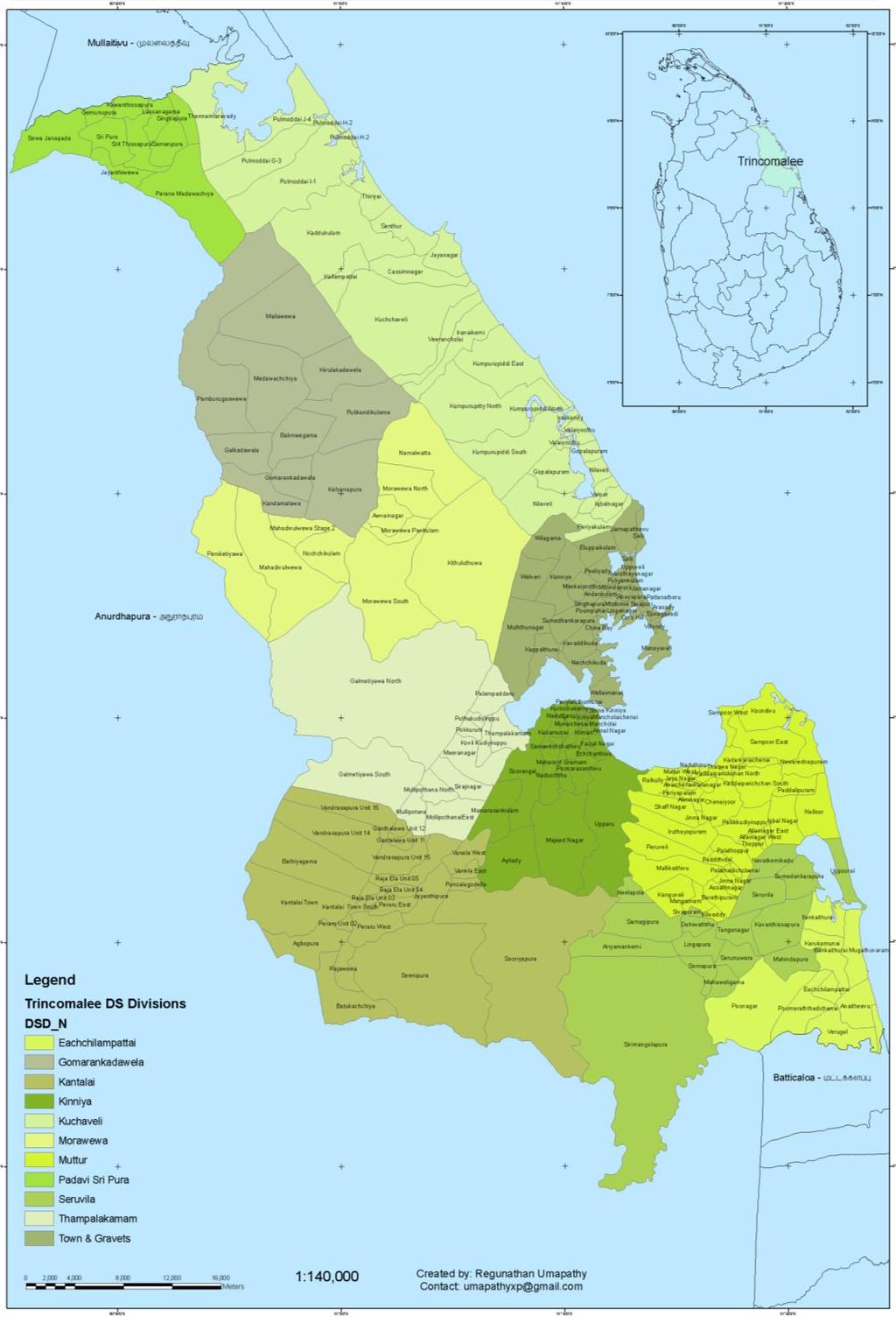 District map of Trincomalee Source:https://upload.wikimedia.