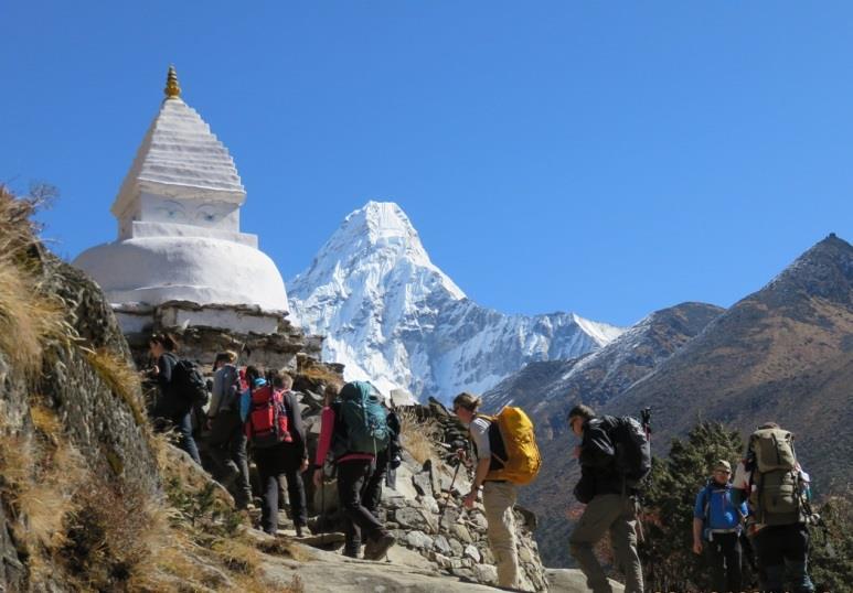 The walk up is fairly steep but along the way you get great views of Everest, Lhotse, Nuptse, Ama Dablam and many other mountains. Its basically acclimatization walk.