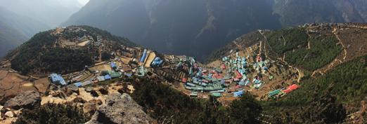 4 Trek from Phakding to Namche Bazaar (3,440m/11,283ft), (5-6 hours walk) After having breakfast at your lodge in Phakding, the trail leads you towards the first suspension bridge of the trek and