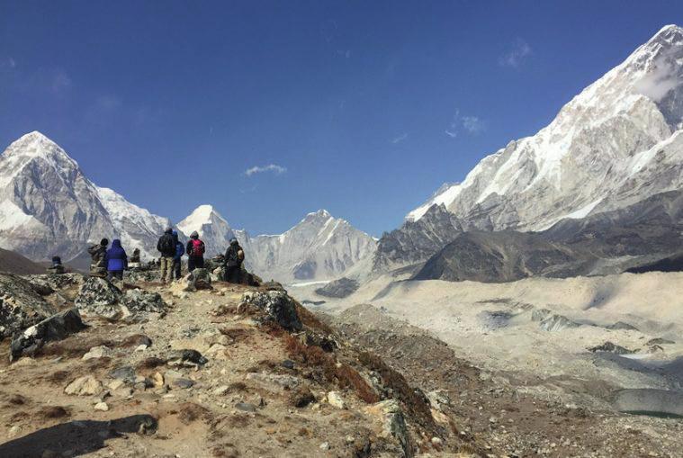 9 Trek to Lobuche (4,928m/16,164ft)/5 hours walk Shortly after breakfast, the trail starts with a climb to Dughla through the Khumbu Khola valley. On reaching Dusa, the valley begins to narrow down.