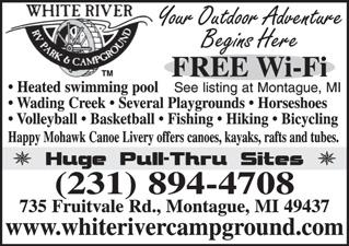 Member ARVC, (800)647-2267 e-mail: riverridgecamp@aol.com Mio e(w) Mio Pine Acres Campground (Oscoda) From jct Hwy-33 & Hwy-72: Go 1 mi W on Hwy-72. Enter on L.