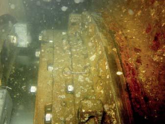 Underwater bow thruster propeller blade cropping on drill ship in Scotland 8 Underwater stern