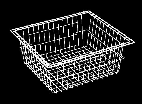 510 SwissModul basket, 450x400x100 mm - divisible - Steel wire, Rilsan coated, white - Stopper