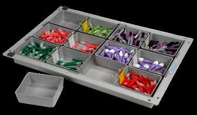 2 units per article Kanban-System with PharmaBoxes on tablets or in the SwissModul trays Once the PharmaBox has been filled, the