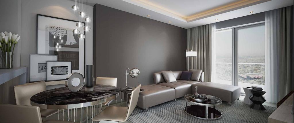 LIVE Your state-of-the-art living room is ideal for business and pleasure.