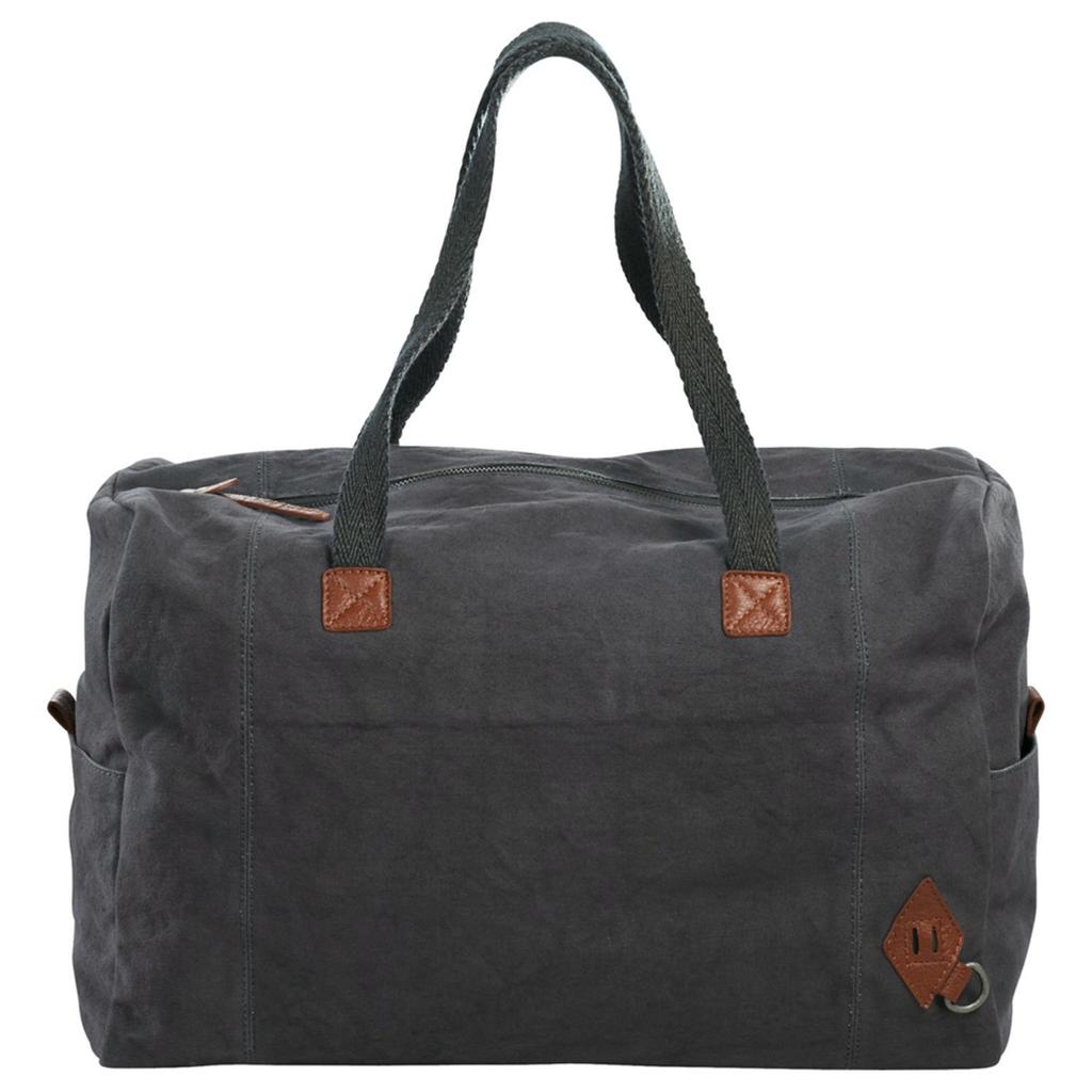 Alternative Premium Cotton Weekender Tote 9004-03 design clarity. Durable washed canvas, slouchy shape and rich details make this bag perfect for travel. Zippered main compartment.