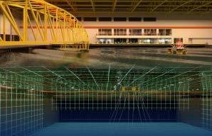 Technical Tours TCOMS Deepwater Ocean Basin Facility Equipped with advanced wave and current generation systems that can simulate harsh ocean environments including those in ultra-deep waters in